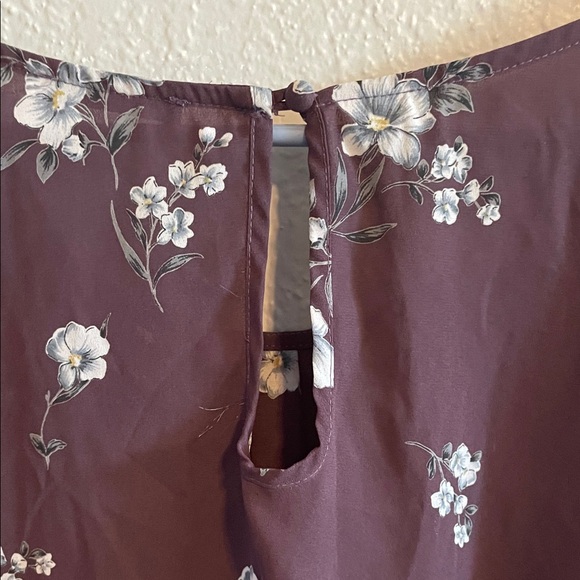 Floral Print Women's Top - Purple plus size 1X - Picture 4 of 5